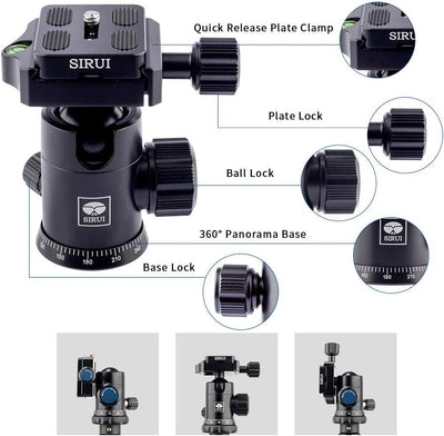 SIRUI NT-1005X/E-10 Universal Traveler Drei-/Einbeinstativ mit E-10 Kopf (Aluminium, Höhe: 148.3cm,