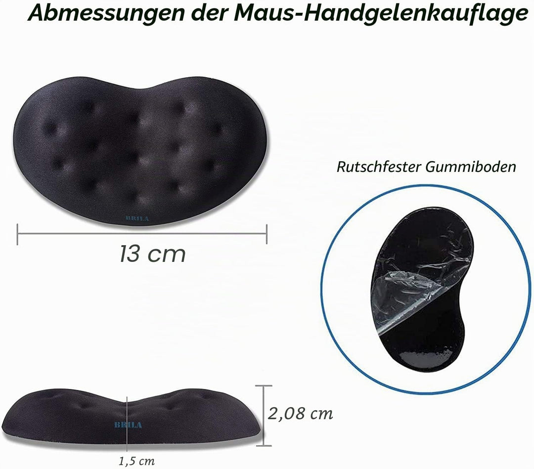 BRILA Ergonomisch Memory-Schaum Handgelenkauflage Set Für Tastatur und Maus - Handgelenkstütze Für G