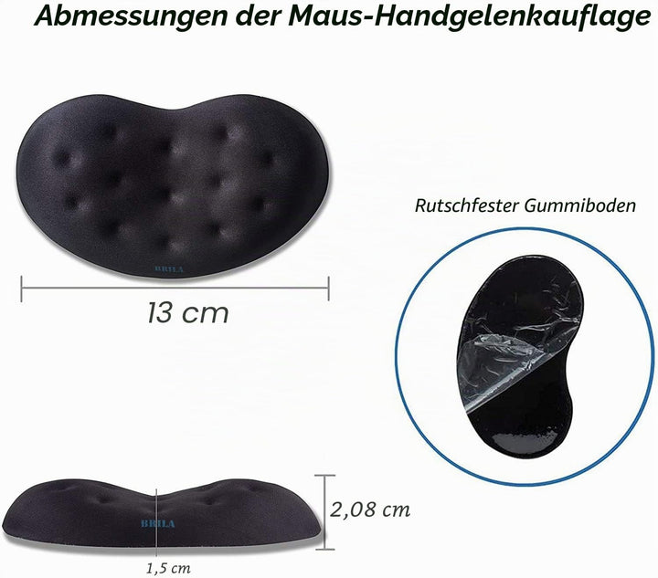 BRILA Ergonomisch Memory-Schaum Handgelenkauflage Set Für Tastatur und Maus - Handgelenkstütze Für G