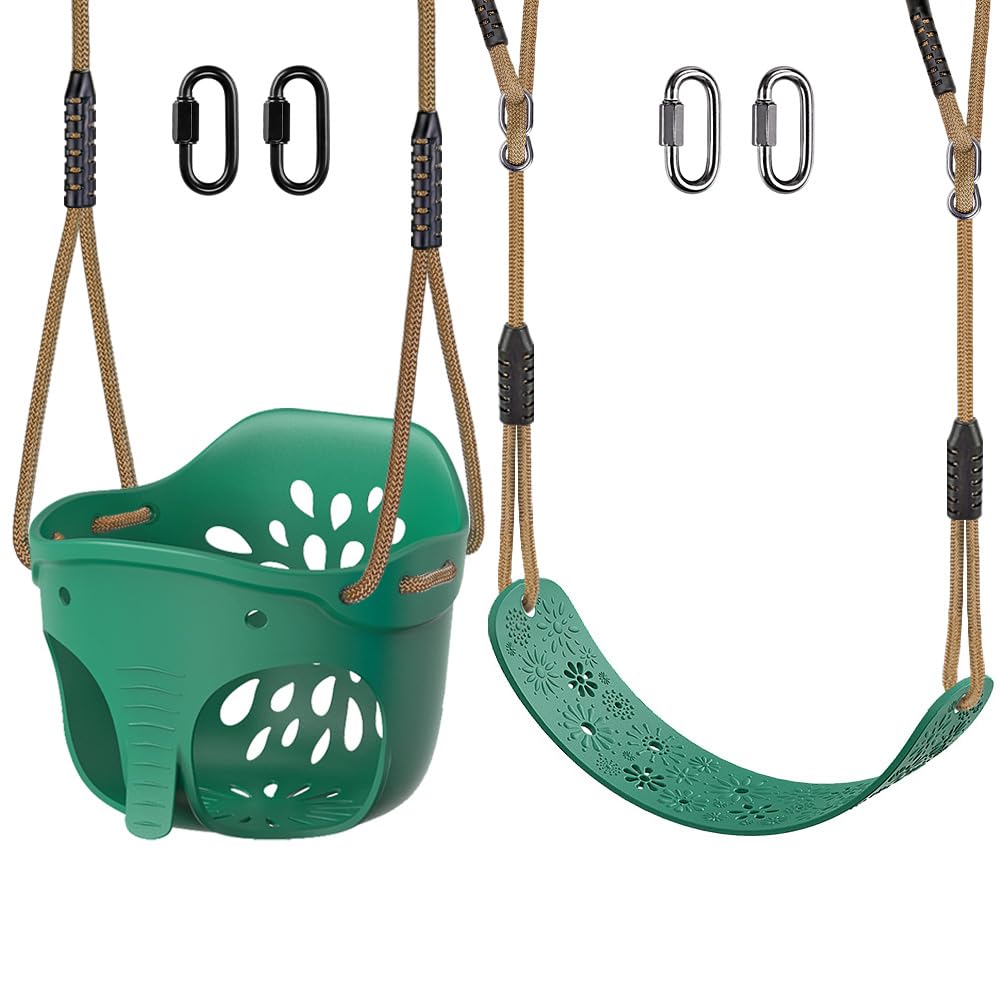Dolibest 2er Schaukel Kinder, Indoor Outdoor Babyschaukel Weichen Plastik Schaukelsitz Spielplatz Ga