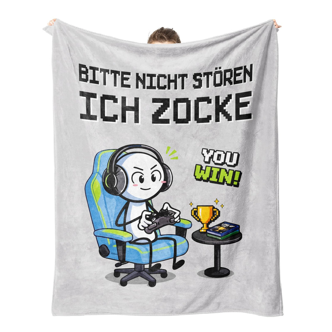 Lustige Gaming Kuscheldecke, Gamer Geschenk Mit Spruch | Bitte Nicht Stören Ich Zocke, Zocker Gesche