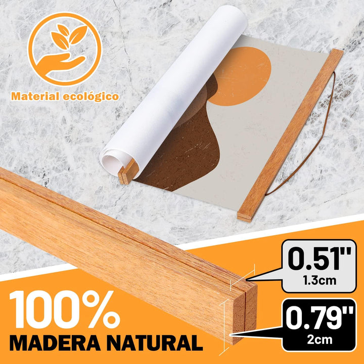 Benjia Magnetisch Posterschiene, Magnet Magnetische B0 Posterrahmen Holz Posterleiste Posterhänger f