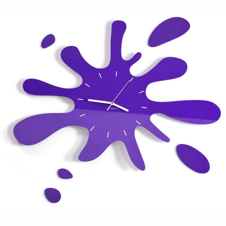 FLEXISTYLE Moderne wanduhr jugendzimmer Jungen Fleck, Violett (blaubeere) 64cm, wanduhr Teenager, Vi