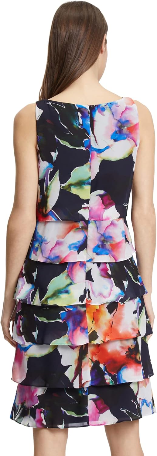 Vera Mont Damen Kleid 42 Dunkelblau/Rosa, 42 Dunkelblau/Rosa