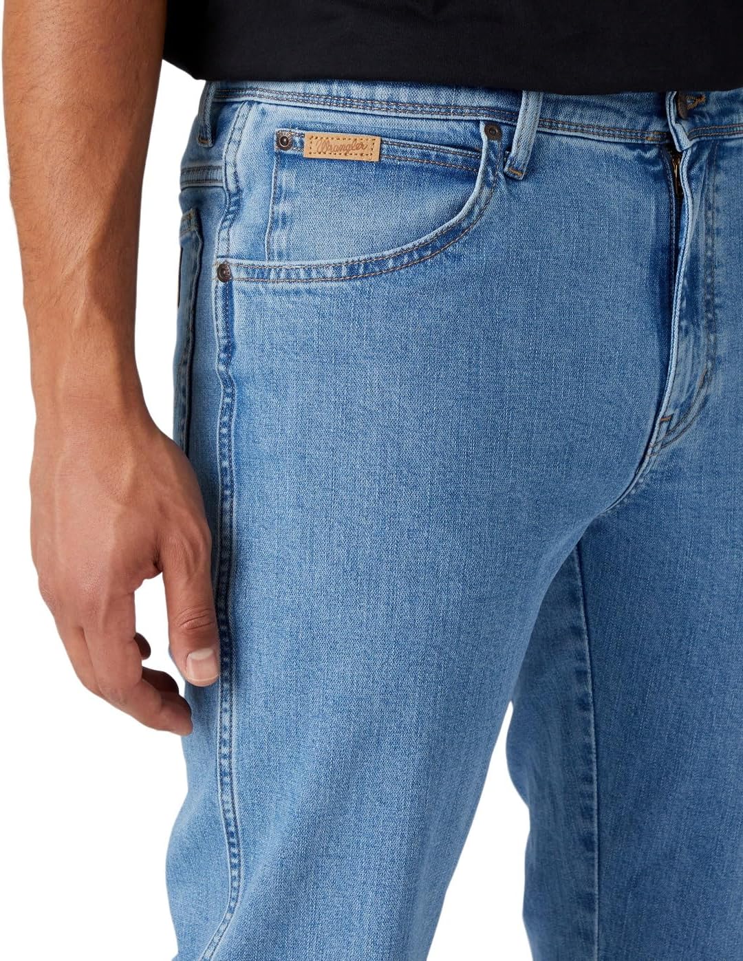Wrangler Herren Jeans Texas - Regular Fit - Blau - Arm Strong W29-W50 Stretch 30W / 30L Good Shot, 3