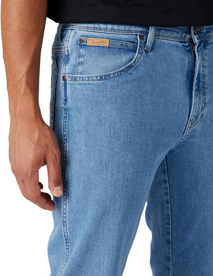 Wrangler Herren Jeans Texas - Regular Fit - Blau - Arm Strong W29-W50 Stretch 30W / 30L Good Shot, 3