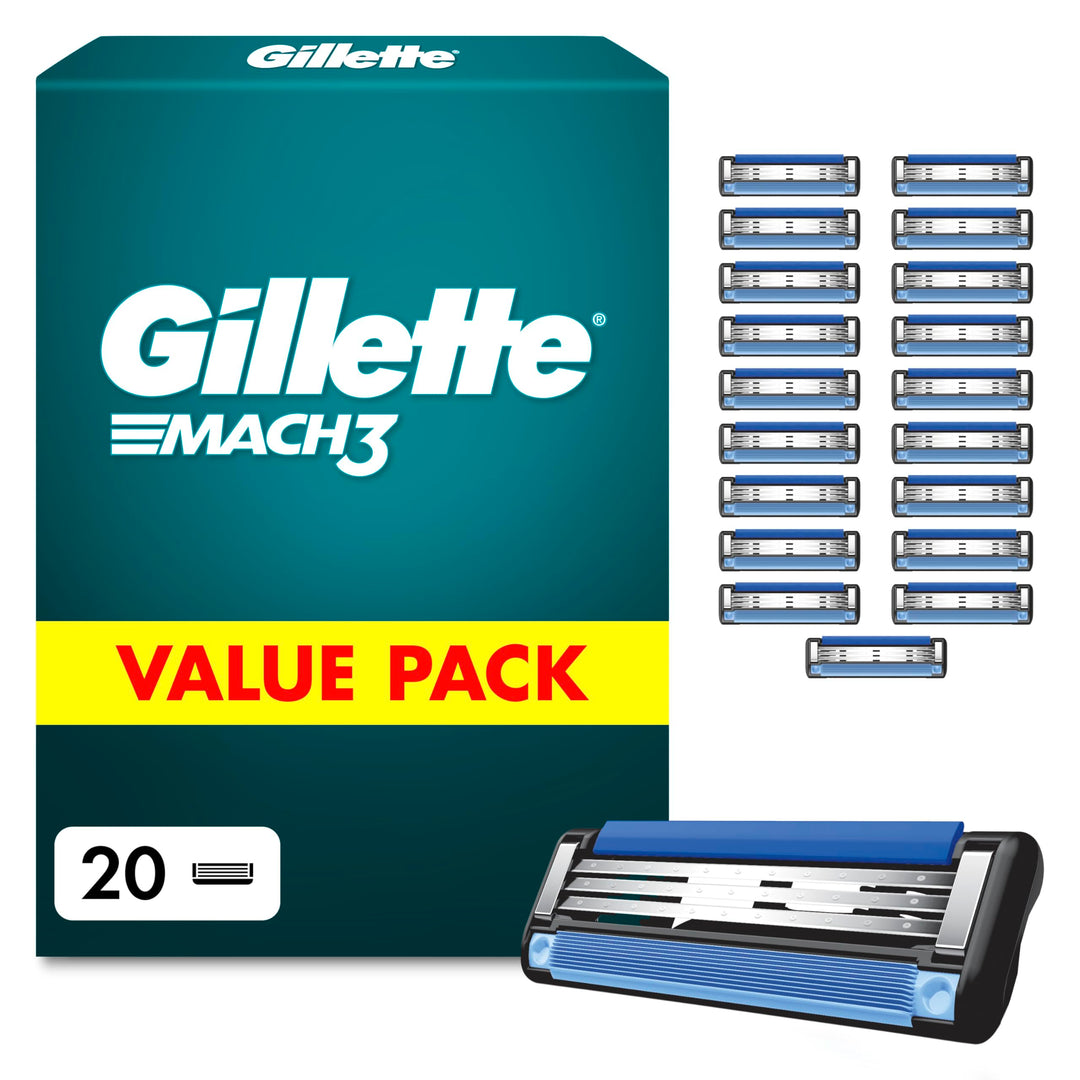 Gillette Mach3 Rasierklingen für Männer, 20 Original Gillette Ersatzklingen, Klingen für Herren mit
