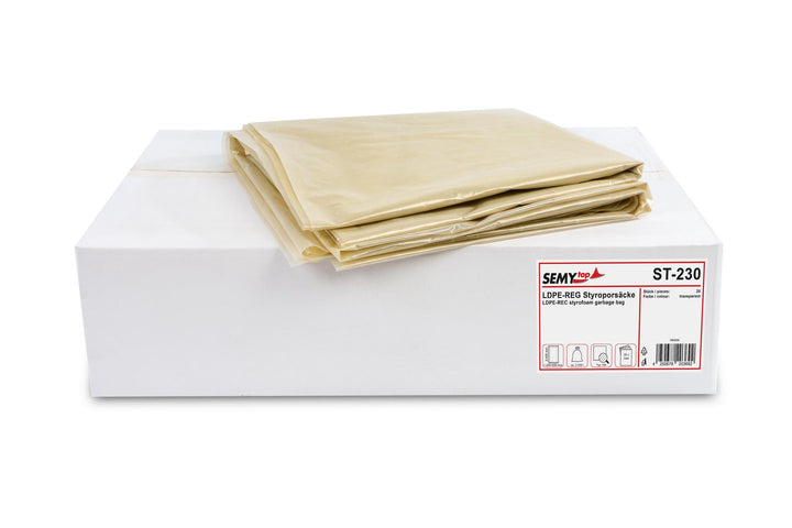 SemyTop LDPE-Regenerat Styroporsäcke, transparent, Typ 100, circa 2500 l, 1er Pack (1 x 20 Stück) ST