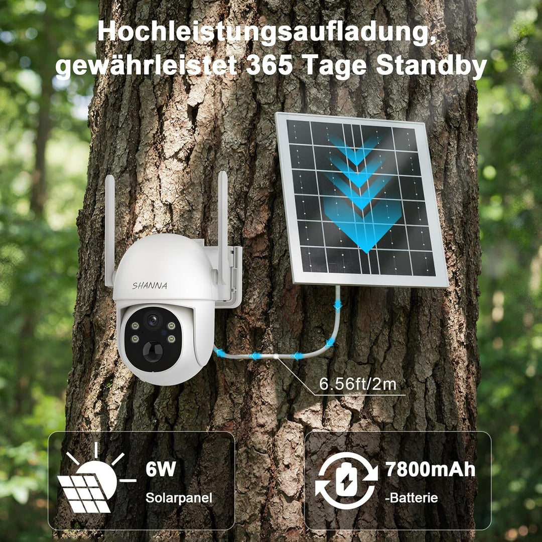 [Lebenslange Kostenlose Unbegrenzte Daten] 4G LTE Überwachungskamera mit eSIM Karte,2K LTE Kamera oh