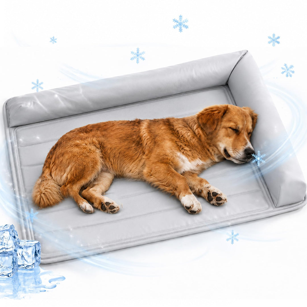 Sunshine smile Kühlmatte Hunde Ergonomisch mit Rand (7cm),Kühlmatte für Hunde,Katzen,53x70 cm Hundeb