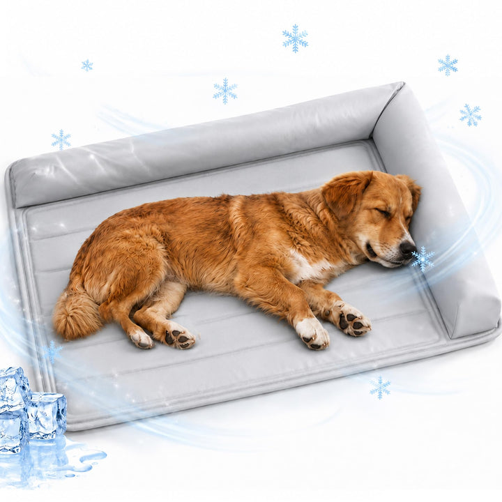 Sunshine smile Kühlmatte Hunde Ergonomisch mit Rand (7cm),Kühlmatte für Hunde,Katzen,53x70 cm Hundeb