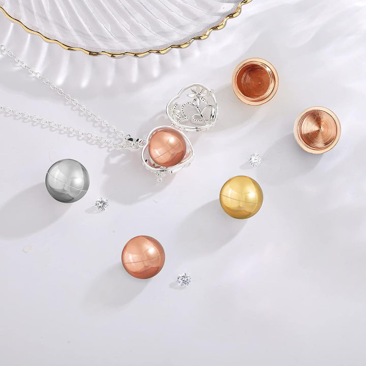 EUDORA Harmony Ball Asche Urnen Kette für Damen, Einäscherung Schmuck Silber Verkupfert Memorial Urn