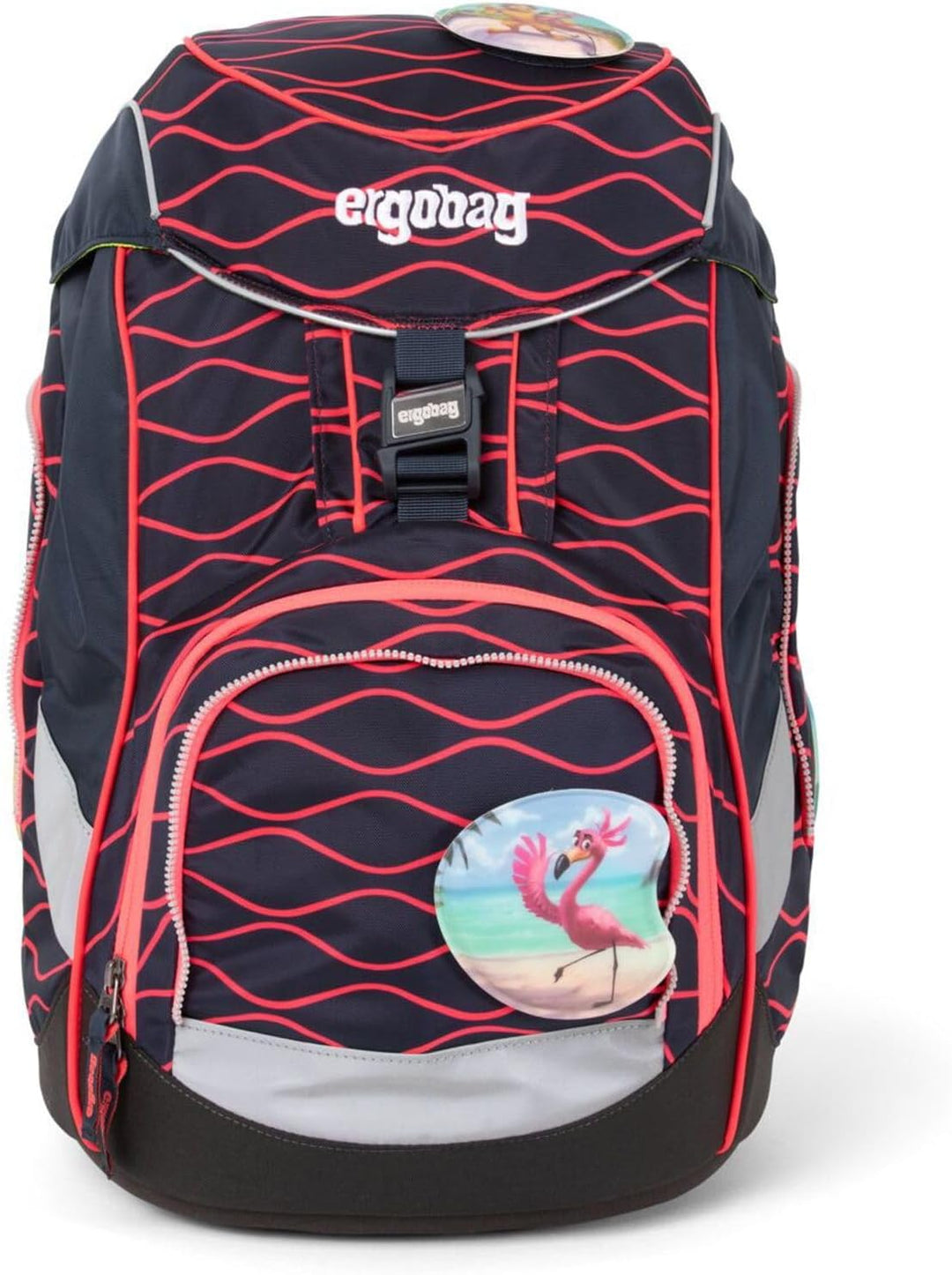 ergobag pack Set ergonomischer Schulrucksack, Set 6-teilig 20 Largo Wellenreitbär - Blau