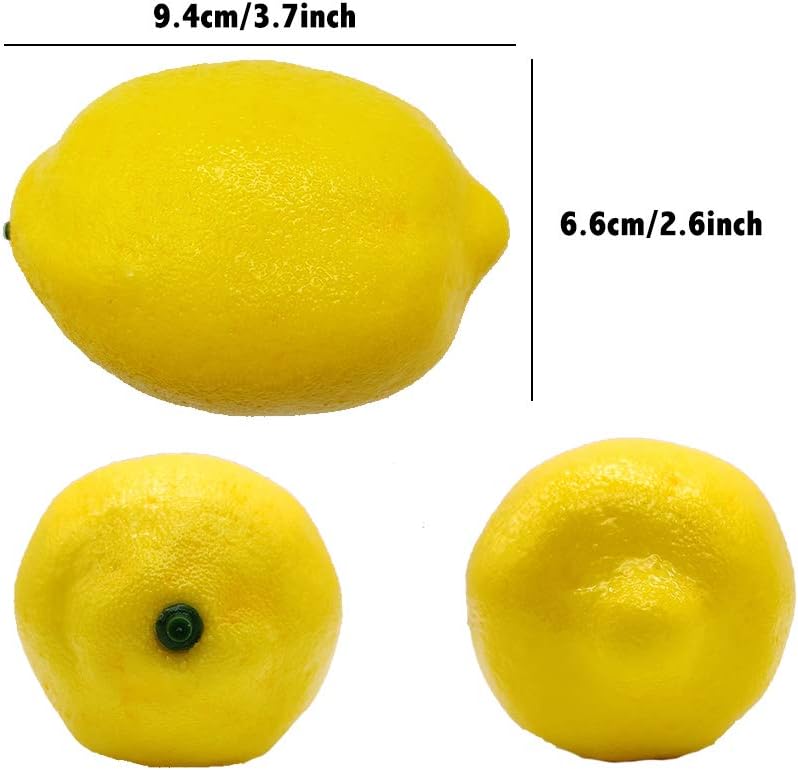 15 Stück Künstliche Zitronen 10cm x 7cm Kunstfrüchte Künstliche Gelbe Zitronen Schaum Zitrone für zu