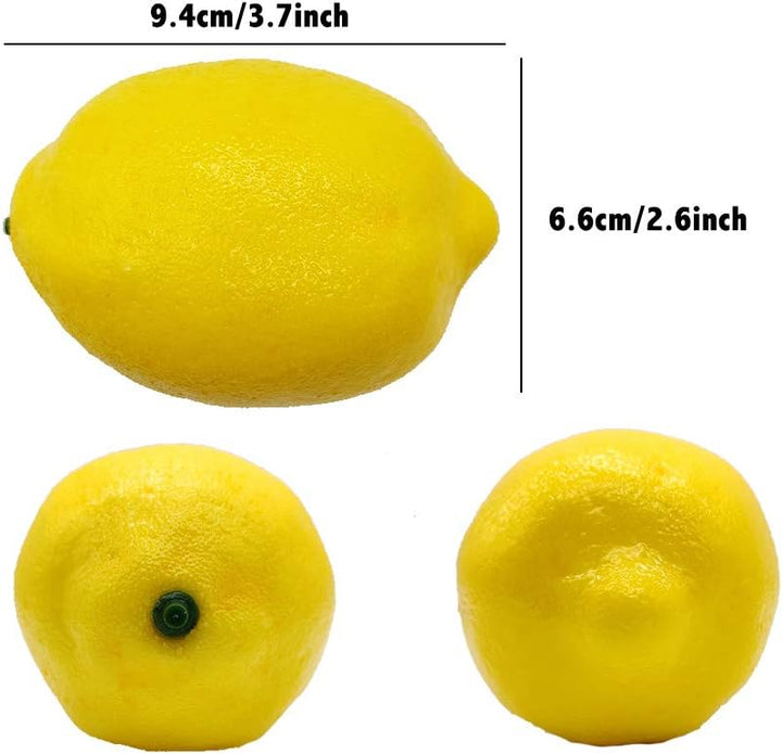 15 Stück Künstliche Zitronen 10cm x 7cm Kunstfrüchte Künstliche Gelbe Zitronen Schaum Zitrone für zu