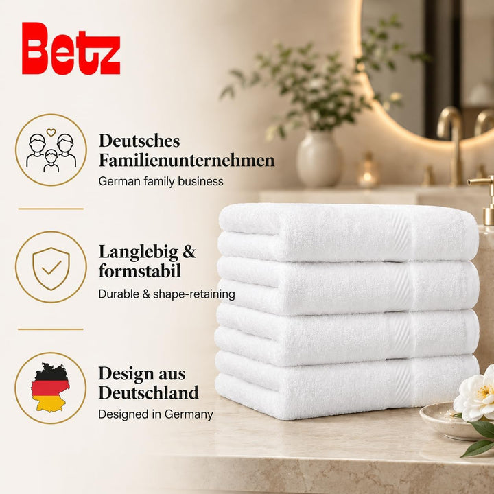 Betz 4 Stück Duschtücher Set Palermo Grösse 70x140 cm 100% Baumwolle Badetuch Duschhandtuch Sporthan