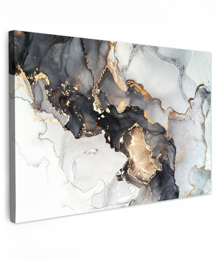 MuchoWow© Bild auf Leinwand Gross 120x80 cm XXL Schlafzimmer Bilder Wand Goldene Deko Wohnzimmer Mod