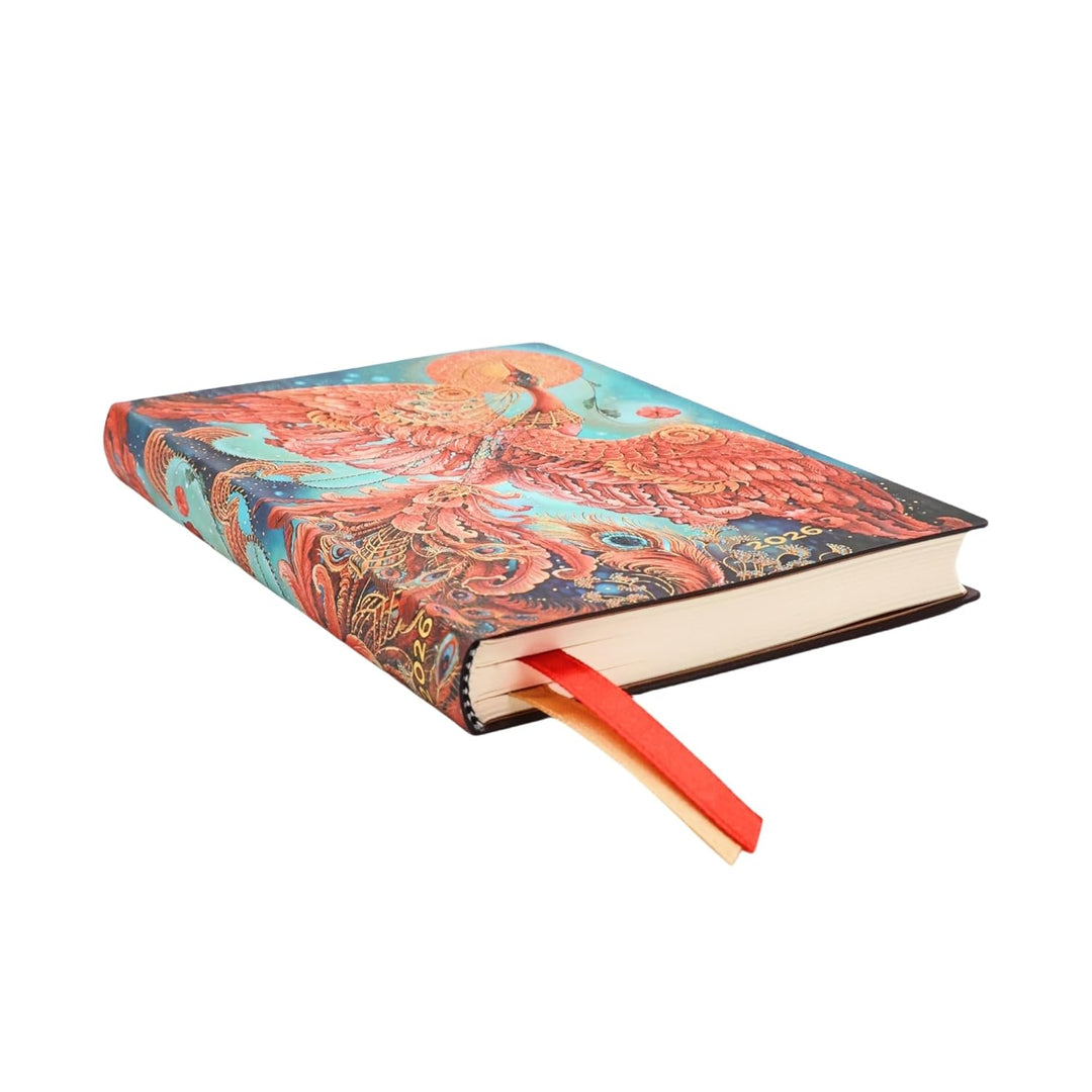 2026 Firebird (Birds of Happiness) Mini 12-month Horizontal Softcover Flexi Dayplanner 2026 (Elastic
