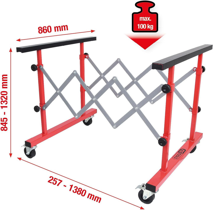 KS Tools 500.8100 Universal Teleskop-Mehrzweckwagen, 257-1380mm