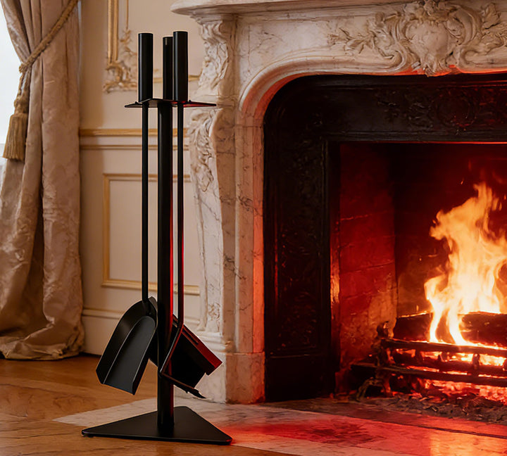 Kingson Kaminbesteck-Set mit Schaufel, Schürhaken und Bürste, 58 cm hoch, ideal für Holzofen und Kam