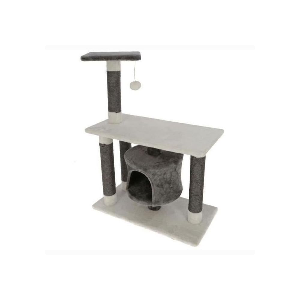 Kerbl Pet Kratzbaum Jade Darklight, Katzenbaum für kleine bis mittelgrosse Katzen, Mit Sisalsäulen/H