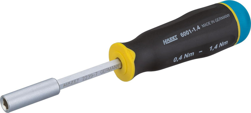 HAZET Drehmoment-Schraubendreher (0,4-1,4 Nm, inklusive 6,3 mm (1/4 Zoll)-Bit-Halter und Einstellwer