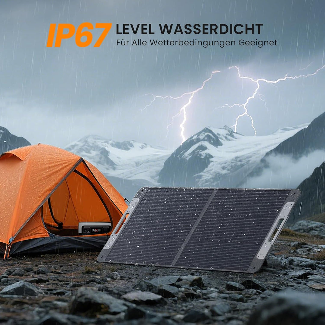 110W 19.8V Solarpanel Faltbar, N-Type 16BB Tragbares Monokristalline Solarmodule,USB-A (3.0) & USB-C