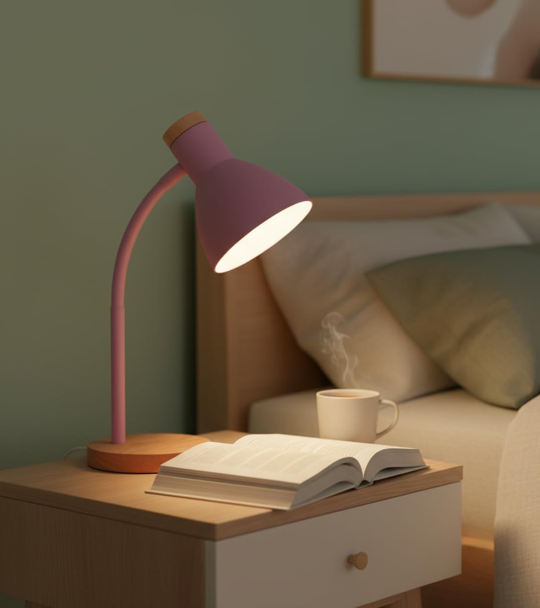 Bel Air Home - Schreibtischlampe ARGOS Serie, Holz, E-27 (GLÜHLAMPE NICHT ENTHALTEN) stilvolle Beleu