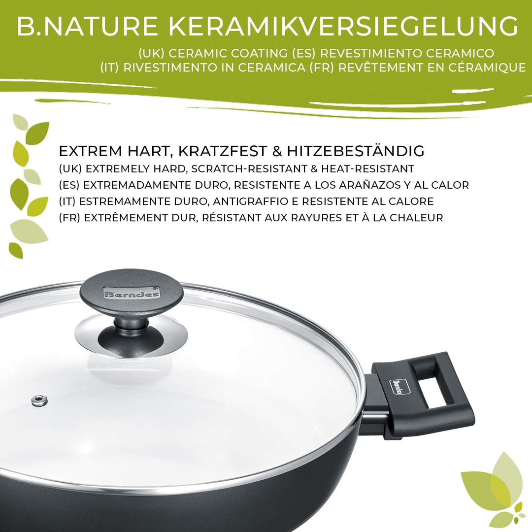 Berndes 013367 Servierpfanne Starter Alu Induction b.nature, kratzfeste Beschichtung aus Quarz, mit