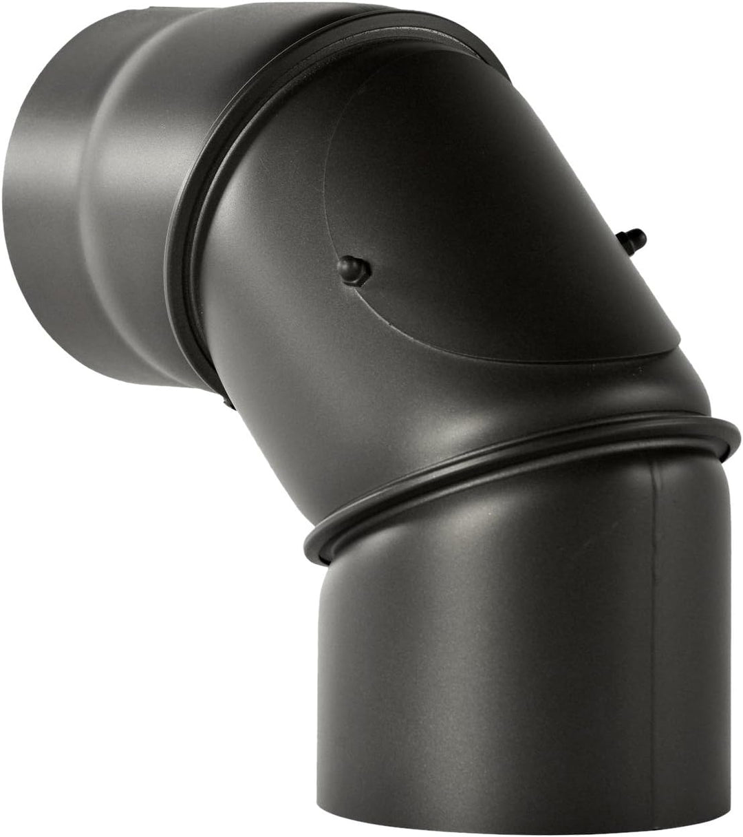 Rauchrohr Bogen drehbar mit Tür ø 130 schwarz #310 2mm