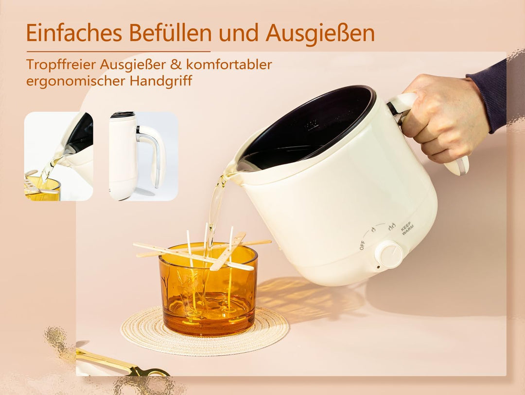 JULWHISPER Wachsschmelzer für die Kerzenherstellung 1,8L/60oz Wachsschmelzer mit Ausgiessvorrichtung