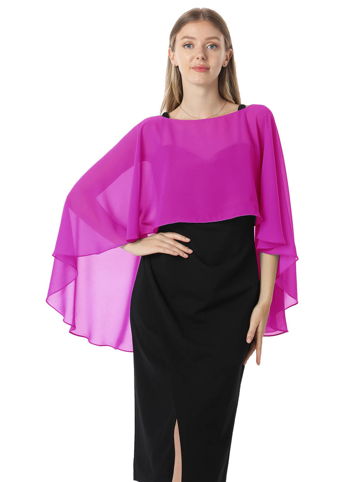 Damen Chiffon-umhang001 Pashmina-Schal Einheitsgrösse Rose, Einheitsgrösse Rose