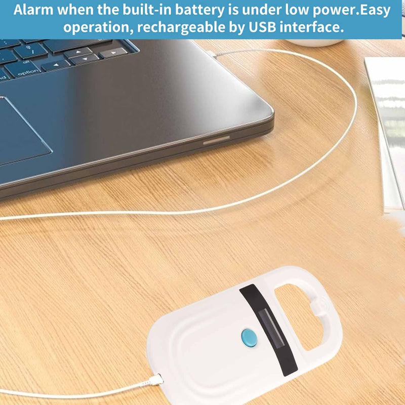 lyrlody Tier-Chip-Lesegerät, Haustier-Chip-Lesegerät, Tragbarer ID-Scanner, Wiederaufladbarer Tragba