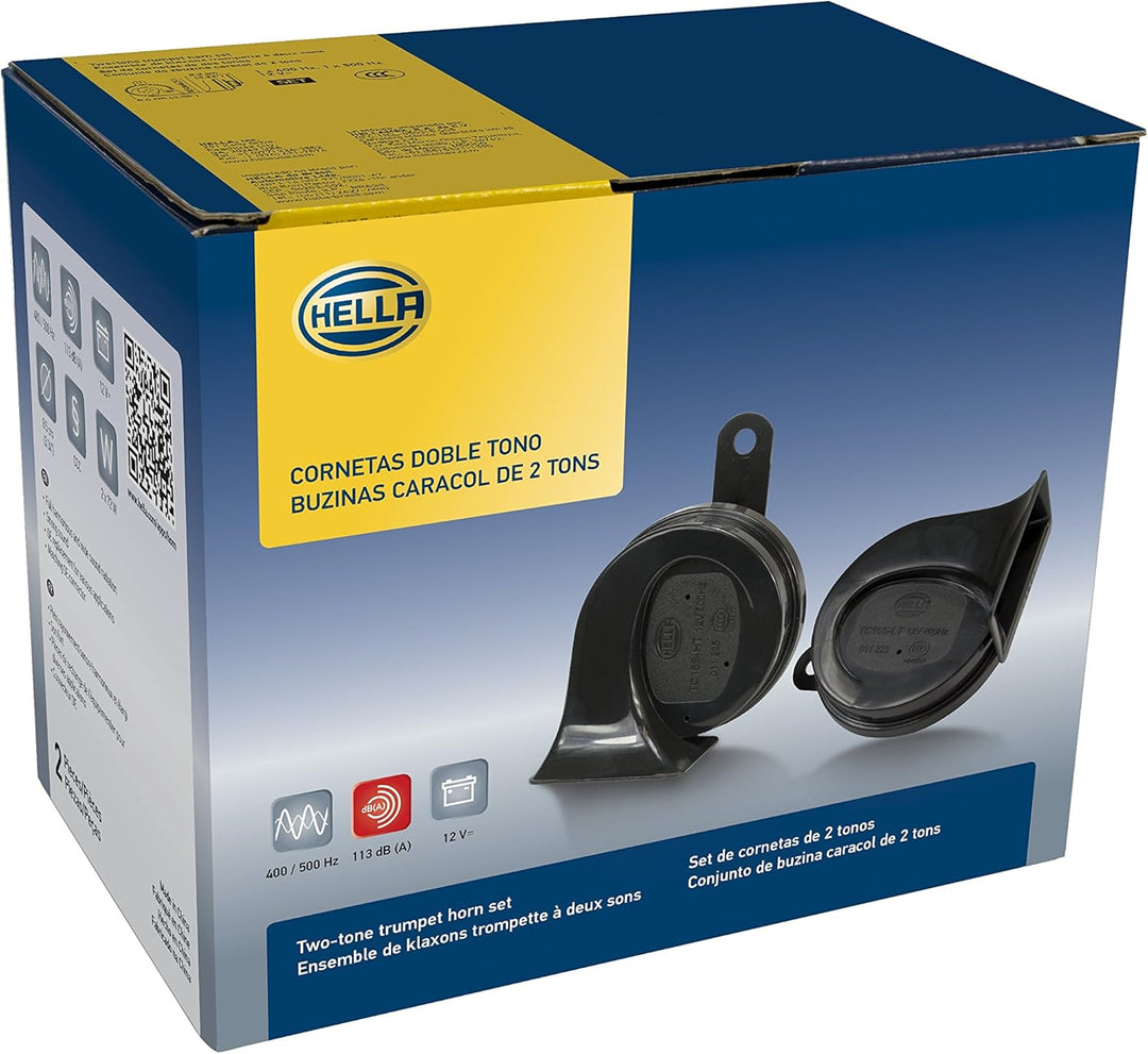 HELLA 012010881 Black 12V BX Trompetenhorn-Kit (Bmw) Schwarz BMW / Mini, Schwarz BMW / Mini