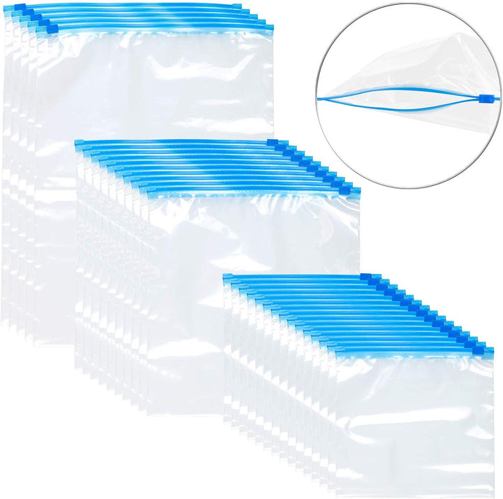 Rosenstein & Söhne Gefrierbeutel: 30 Zip-Verschluss Gefrier-Beutel, 1/3/6 Liter, 68 µm (Gefrierbeute