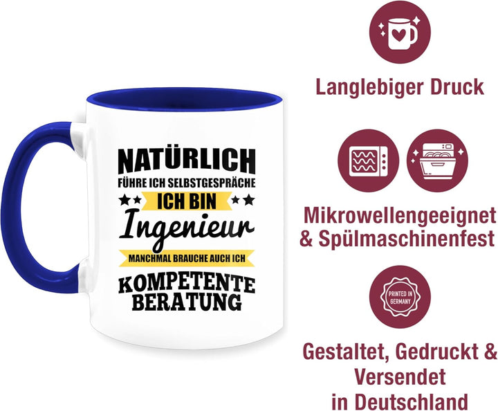 Tasse Tassen 325ml - Job & Beruf Geschenk - Natürlich führe ich Selbstgespräche ich bin Ingenieur -