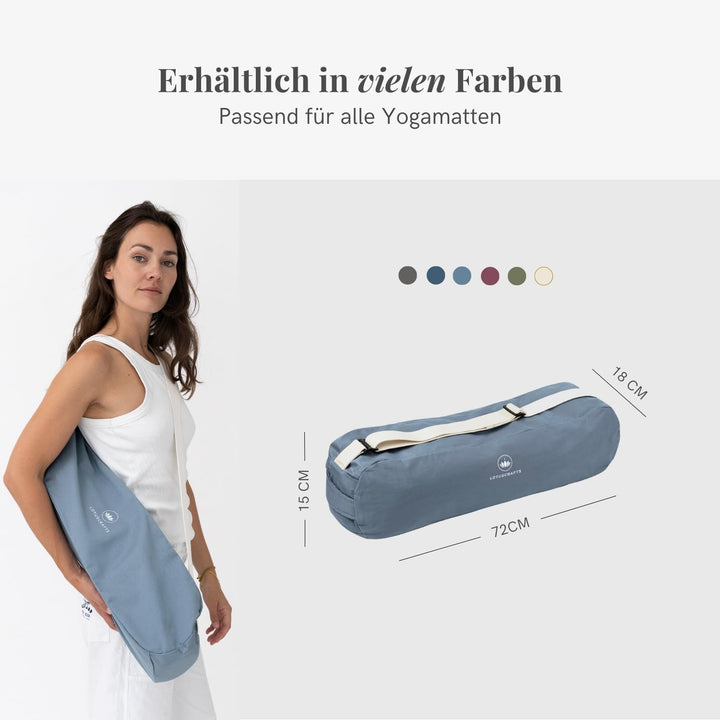 Lotuscrafts® Yogatasche PUNE aus Bio-Baumwolle, Fair &amp; Ökologisch, Ideale Yoga Tasche für Yogamatte