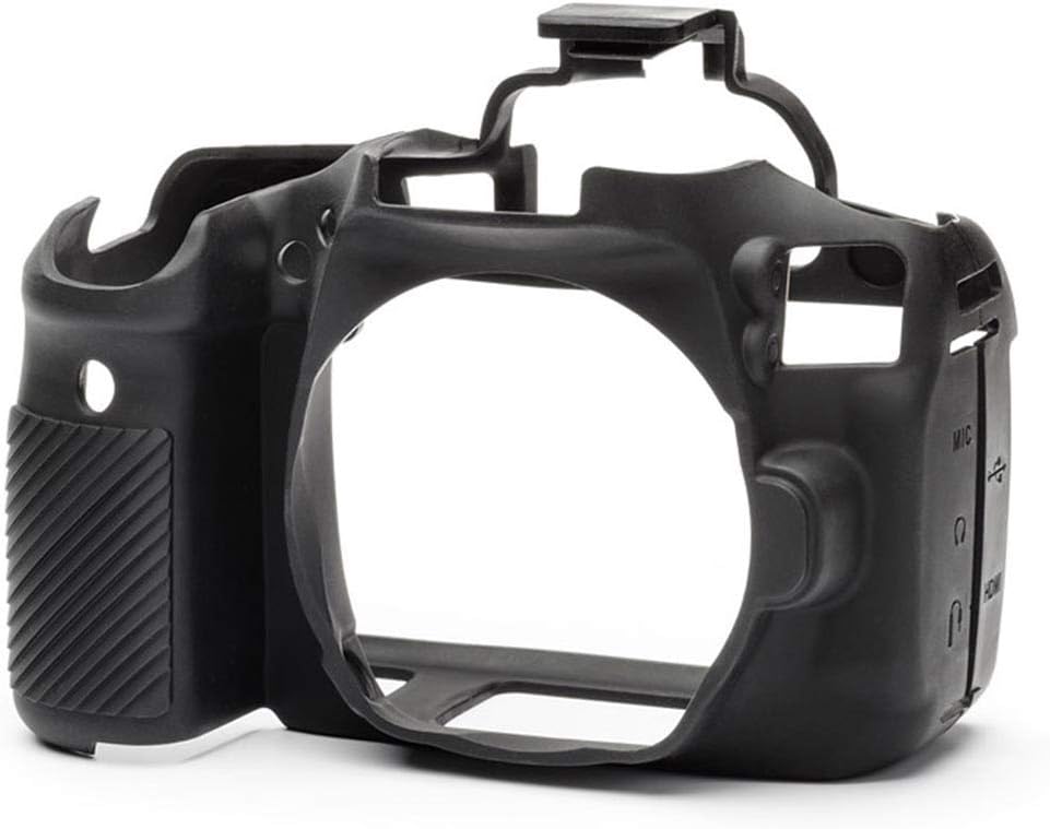 easyCover - Silikon Kameratasche - Schutz für Ihre Kamera - Canon 90D - Schwarz