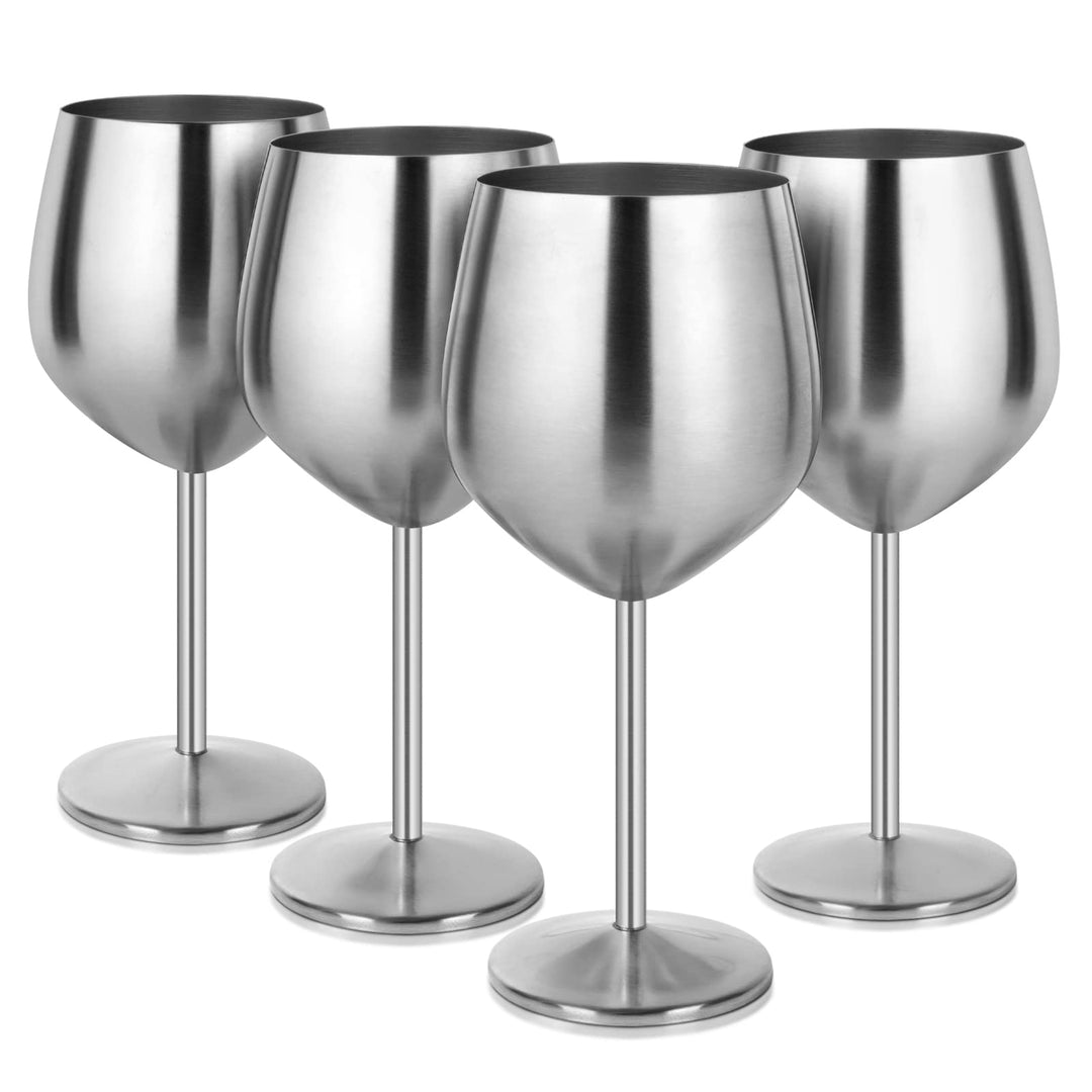 Livole Rotweingläser Set, 18Oz 550ml Weingläser aus Edelstahl, Champagner Gläser, Pokale Gross Bauch