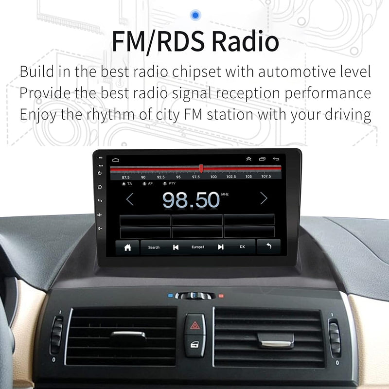 EZoneTronics Android 10.1 Autoradio Stereo für BMW X3 E83 2004-2010 9 Zoll Touchscreen High Definiti