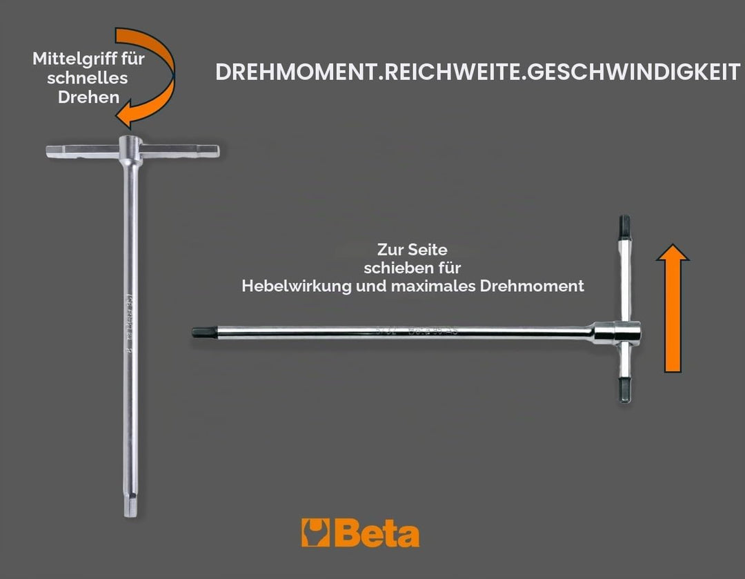 Beta 951/S14 Stiftschlüsselsatz (variables Schraubendreher-Set 14-teilig, 2-14 mm, mit T-Griff, Sech