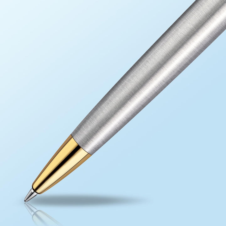 Waterman Hémisphère Kugelschreiber | Edelstahl mit Goldzierteile | Mittlere Spitze | Blaue Tinte | G