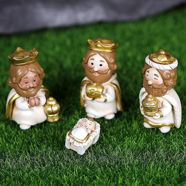 Weihnachtskrippe Set mit figuren, 10 Stück Jesus Krippe Figuren Statue, Krippenfiguren Harz, Weihnac