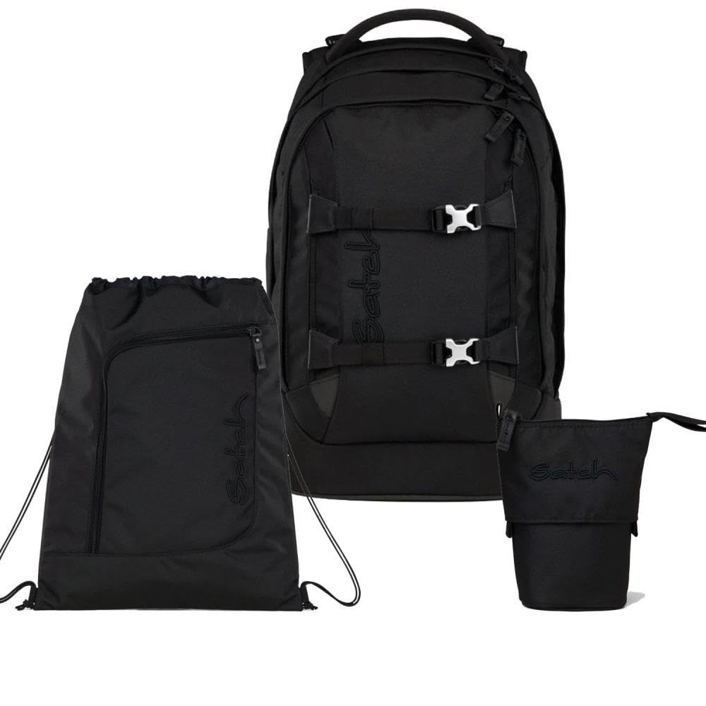 Satch Pack Pencil Slider Light Edition Schulrucksack Set 3tlg. inkl. Sportbeutel (Nordic Black), Nor
