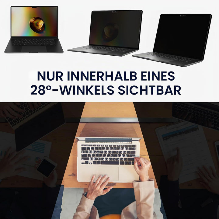 kwmobile Sichtschutzfolie für Apple MacBook Air 13 M4 2025 A3240 Folie - Blickschutzfolie Privacy Sc