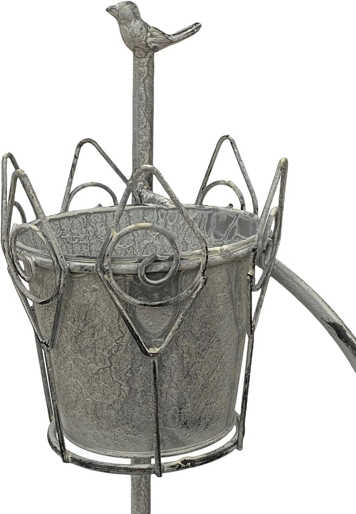 DanDiBo Blumentreppe Innen Metall Weiss Grau Rund 75 cm Blumenständer mit 3 Töpfe 96131 Blumenstände