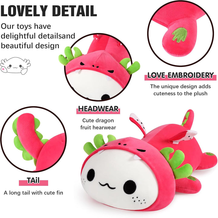 shownicer Plüschtier Axolotl Kuscheltier Stofftier Kawaii Axolotl Plüsch, Axolotl Plüschkissen Spiel