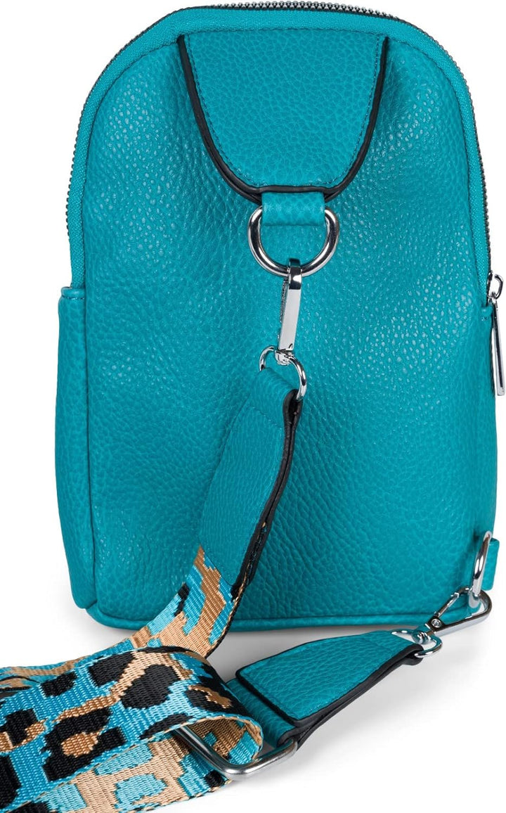 styleBREAKER Damen One Shoulder Rucksack, gemusterter Schultergurt, Einfarbige Crossbody Bag, Cityru