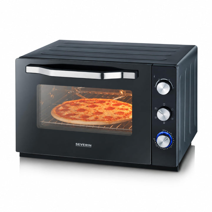 SEVERIN XXL Back- und Toastofen mit Umluftfunktion, Backofen mit Grillrost, Backblech, Drehspiess un