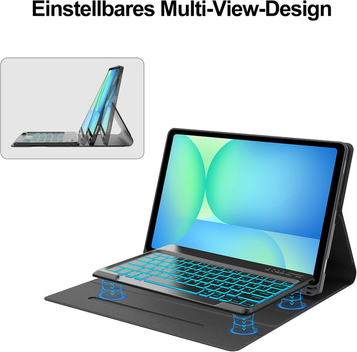 IVEOPPE Hülle mit Tastatur für Samsung Galaxy Tab S10 FE+ 13.1 Zoll, Deutsches QWERTZ-Layout, Tastat